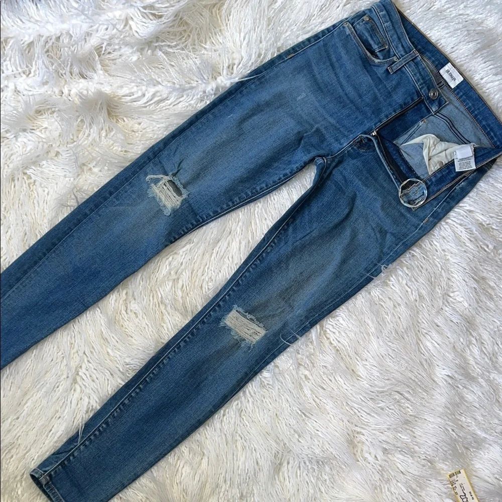 * Hudson Jeans Women's Distressed Skinny Jeans - Blue